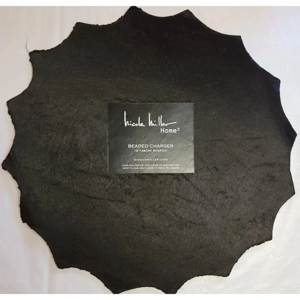 4x Nicole Miller Halloween Spiderweb Placemat Centerpiece Charger Black Gothic